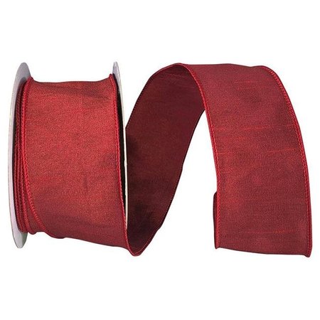 RELIANT RIBBON Reliant Ribbon 92975W-908-40H 20.5 in. 20 Yards Dupioni Supreme Wired Edge Ribbon; Scarlet 92975W-908-40H